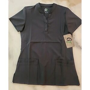 Dark Gray / Pewter/Black 4-pocket GT Performance Poly Stretch Scrub Top S Small